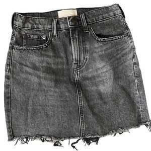 Everlane The Denim mini Skirt Black 25 raw hem
